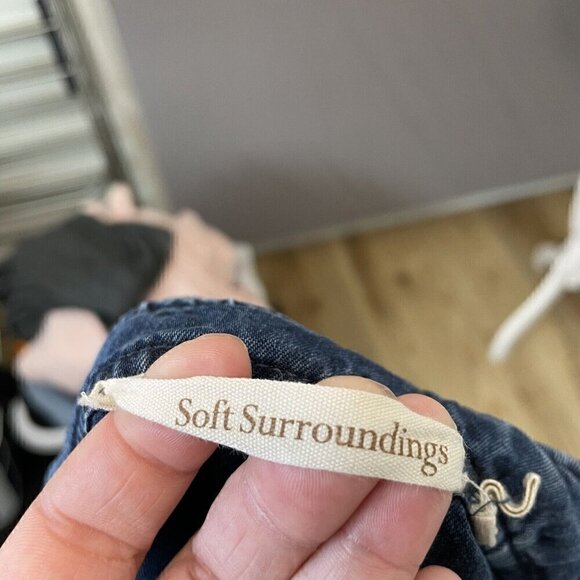 Soft Surroundings Chambray Button Front Top Shirt 3/4 Sleeve Blue size XL Petite - Picture 5 of 7